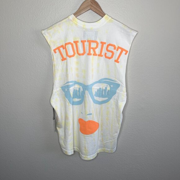 Spirit Jersey Mens Cotton USA "Tourist" Tie-Dye Muscle Tank Top Small - Picture 3 of 10